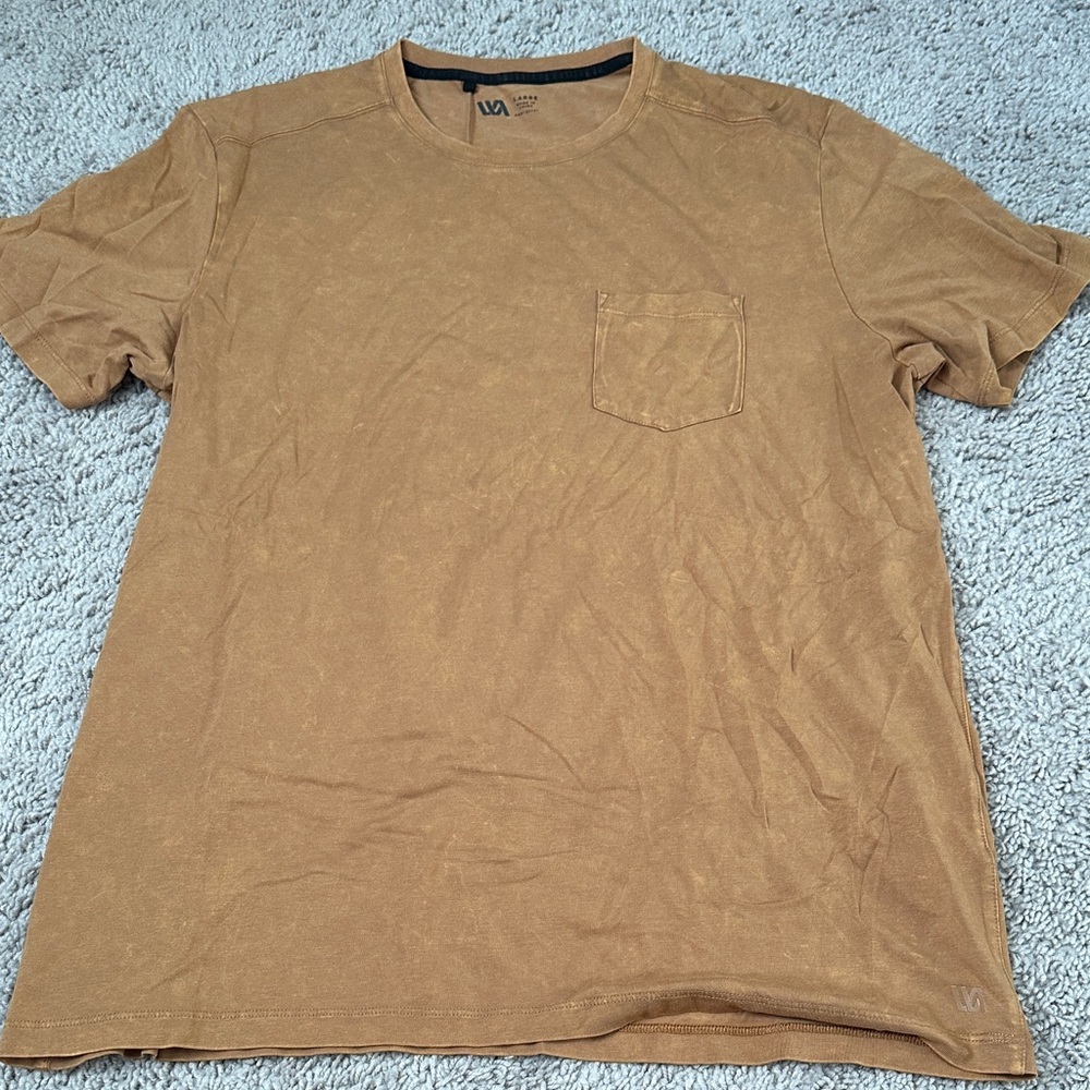Men's Casual Tan T-Shirt with Pocket